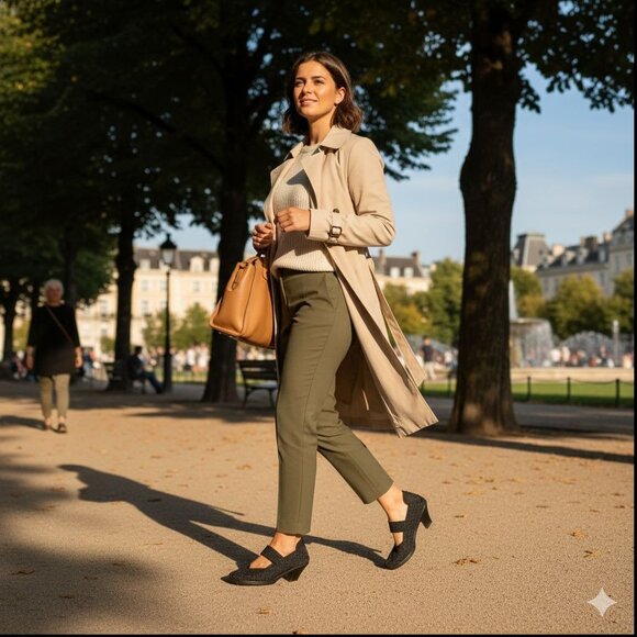 Bernie Mev Bonnie Women's Pumps Maryjane Black Stretch Comfort Woven Size 38 - Picture 4 of 10